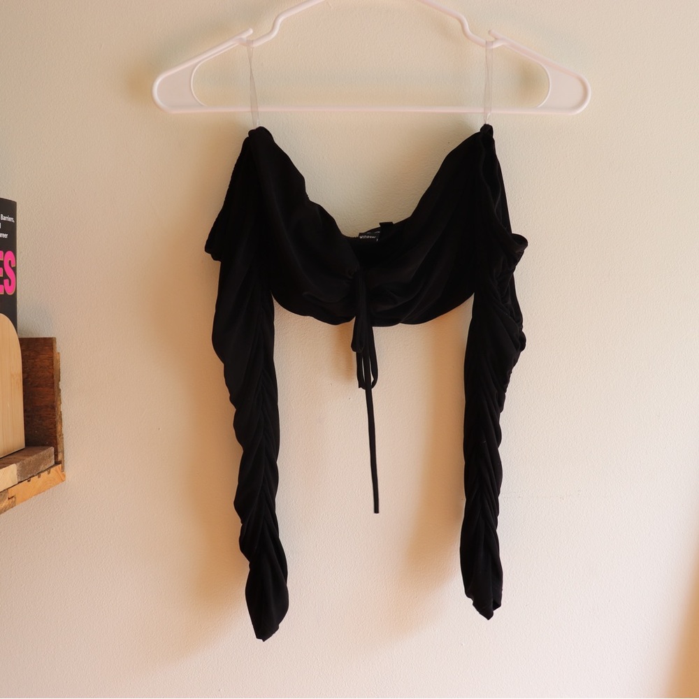 Windsor black long sleeve ultra crop top